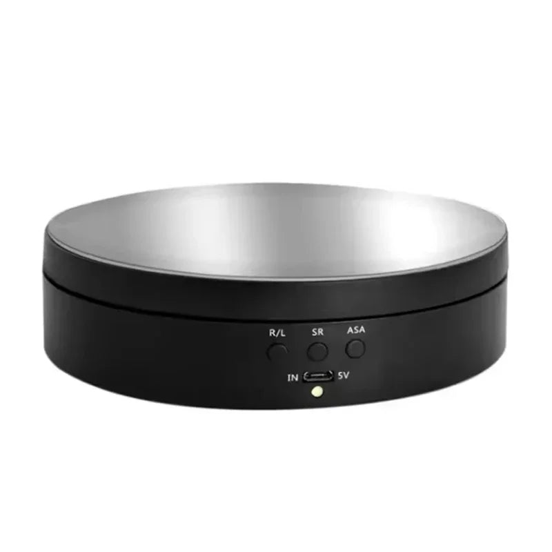 Motorised Rotating Mirror Display Stand,360 Degree Turntable, Jewellery Holder,USB Power Supply, Rotating Shooting, Three Speeds Peaceful Pleasures Health and Wellness 138 Black Mirror