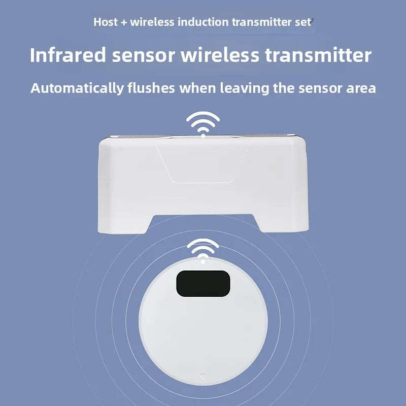 Household Smart Infrared Induction Toilet Flusher Set Charging Automatic Toilet Flush Push Free-Button Sensor Toilet Accessories Peaceful Pleasures Health and Wellness