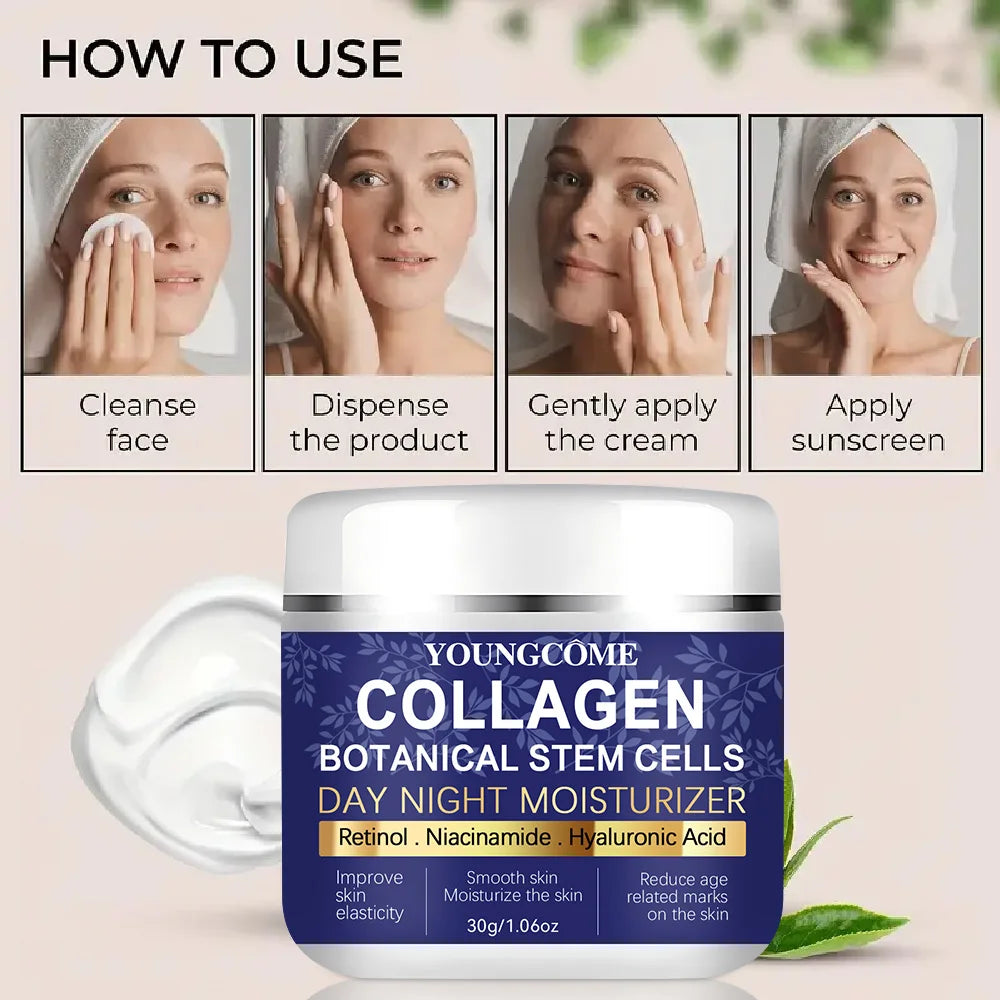 YOUNGCOME Collagen Hyaluronic Acid Skin Care Anti-Wrinkle Moisturizing Anti-Aging Night Shrink Pores Whitening Smooth Skin Care Peaceful Pleasures Health and Wellness