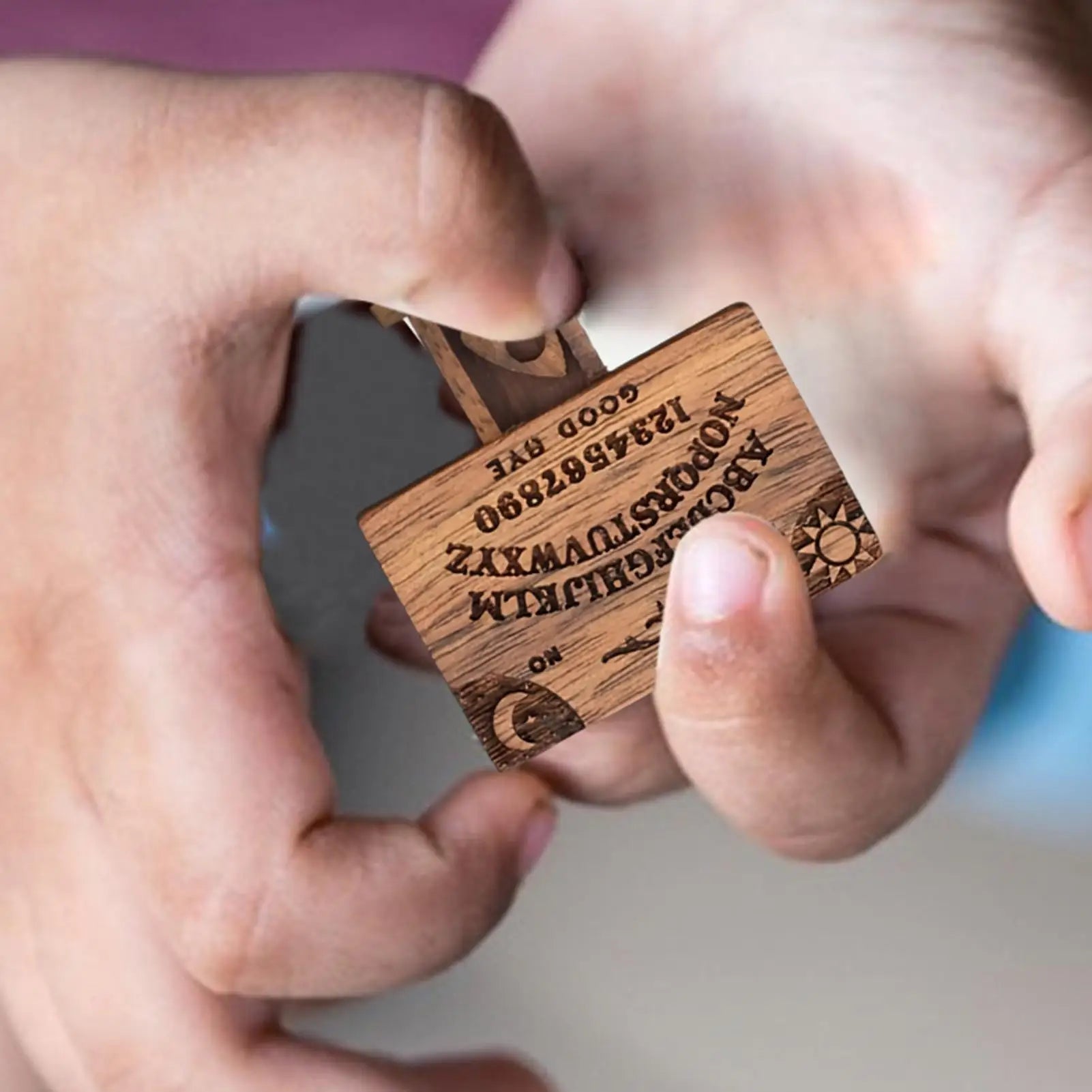 Retro Mini Wooden Ouija Spirit Board with Planchette & Drawer Decorative Spirit Board Peaceful Pleasures Health and Wellness