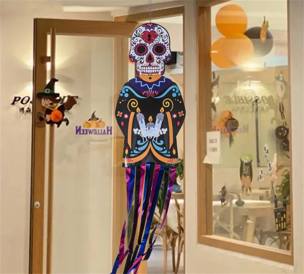 Day of the Dead Skeleton Couple Porch Hanging Flag 130×30cm
