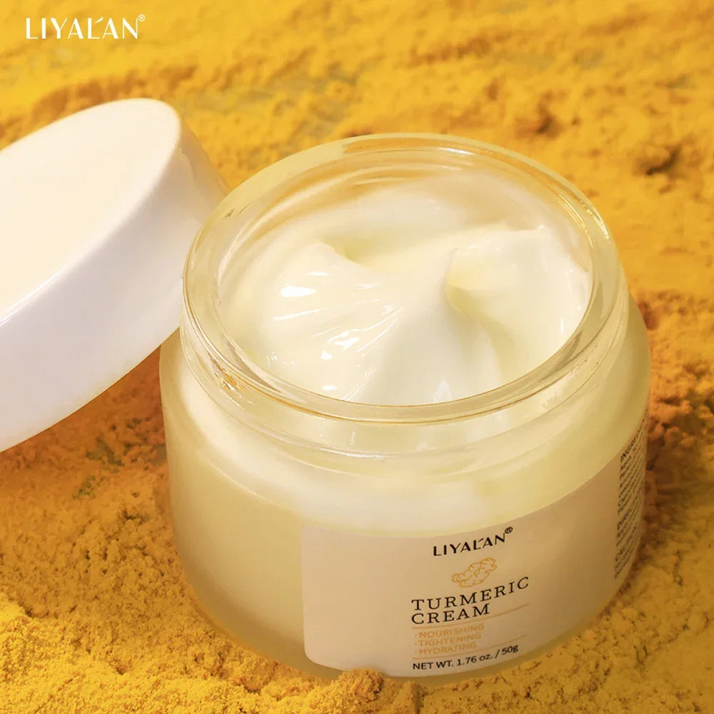 LIYALAN Turmeric Face Cream – Shea Butter & Squalane 50g Peaceful Pleasures Health and Wellness