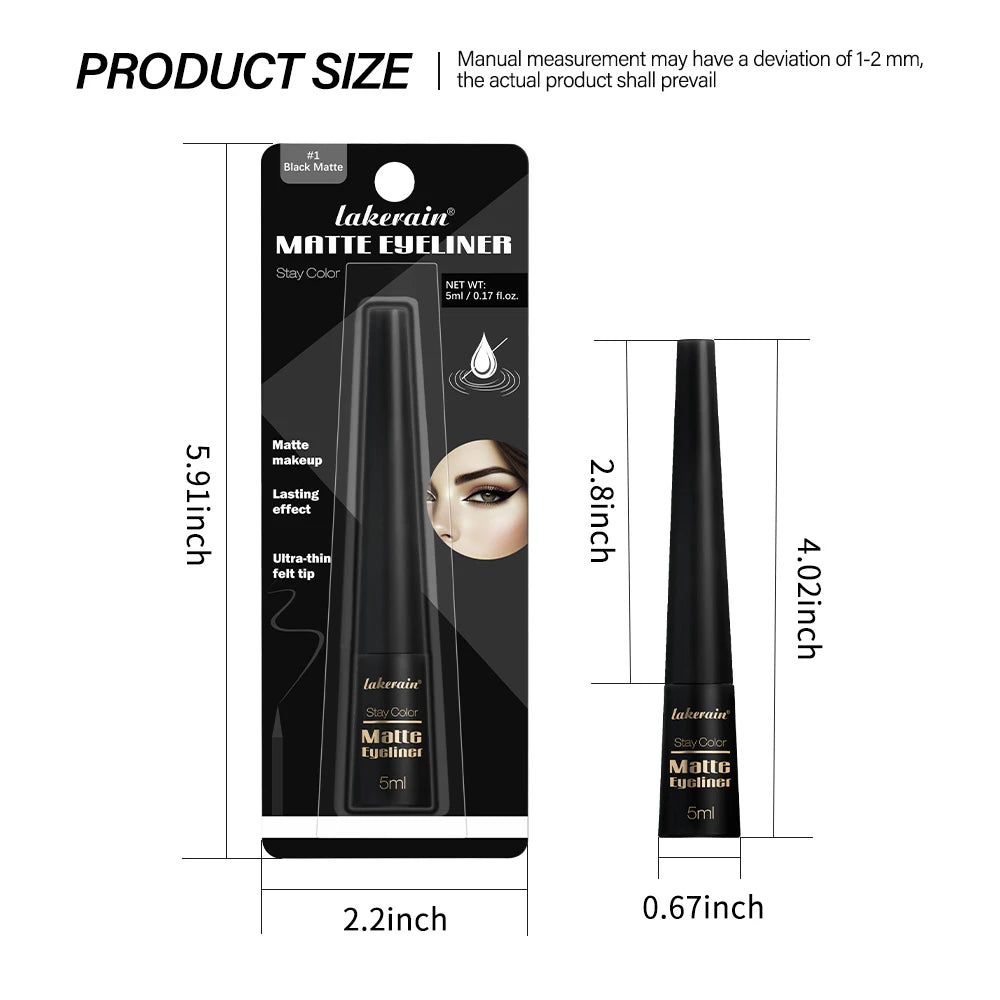 Matte Liquid Waterproof Eyeliner Brown Black 17H Long Last Sweat Proof Waterproof Wear Vegan Smudgeproof Makeup Cosmetics Peaceful Pleasures Health and Wellness