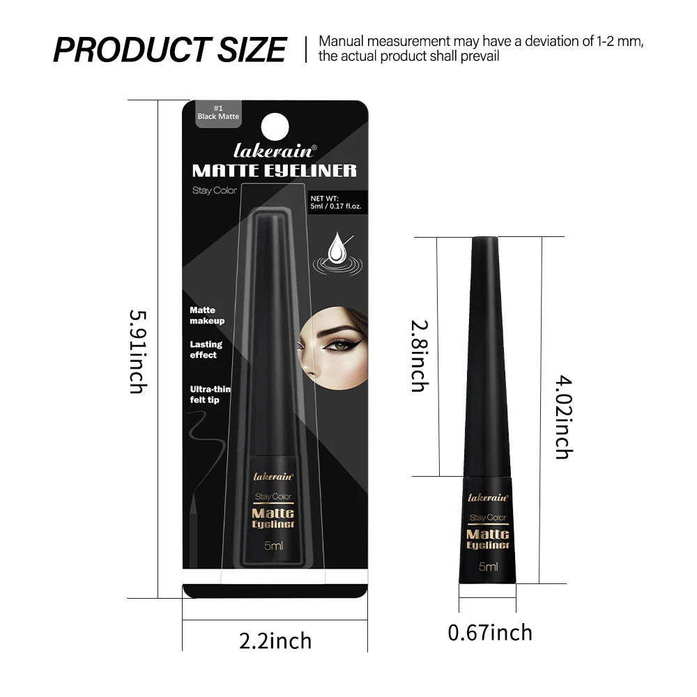 Matte Liquid Eyeliner – 17H Waterproof, Vegan, Smudge-Proof