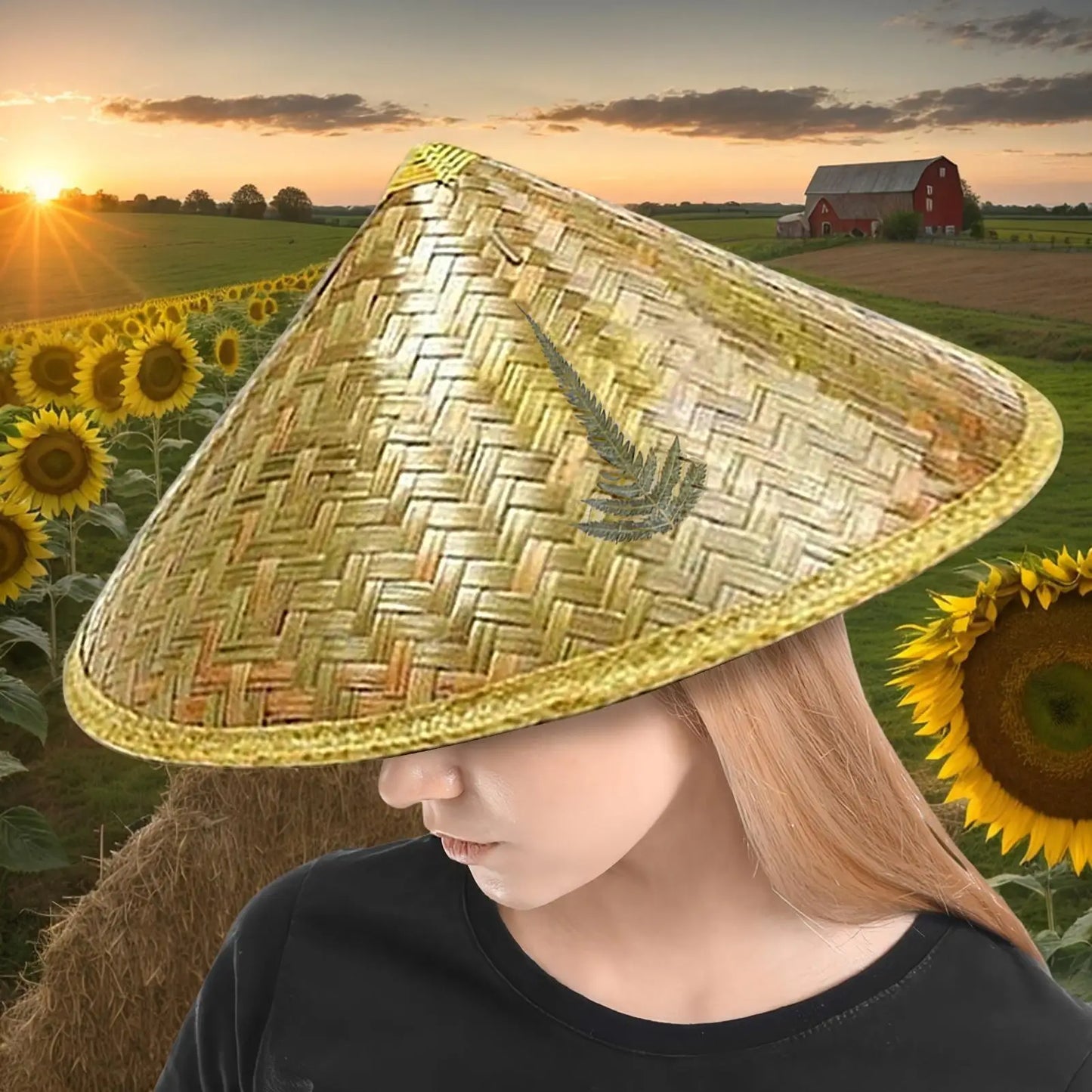 Handmade Chinese Conical Straw Hat – Unisex Sun Hat