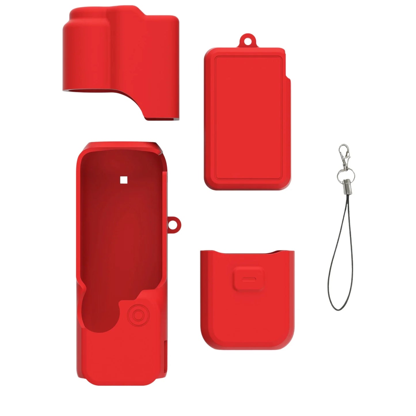 Suitable For DJI Pocket4 Lens Protective Case Screen Protective Case Camera Protective Case Battery Protective Case Peaceful Pleasures Health and Wellness red