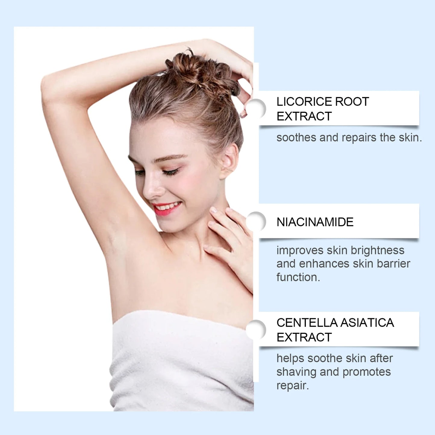 After Hair Removal Cream Moisturizing Relieve Armpit Skin Pain Discomfort Reduce Redness Improve Dullness Repair Underarm Cream Peaceful Pleasures Health and Wellness