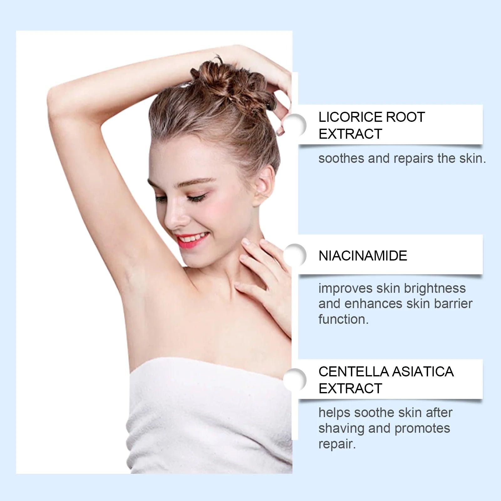 After Hair Removal Cream Moisturizing Relieve Armpit Skin Pain Discomfort Reduce Redness Improve Dullness Repair Underarm Cream Peaceful Pleasures Health and Wellness