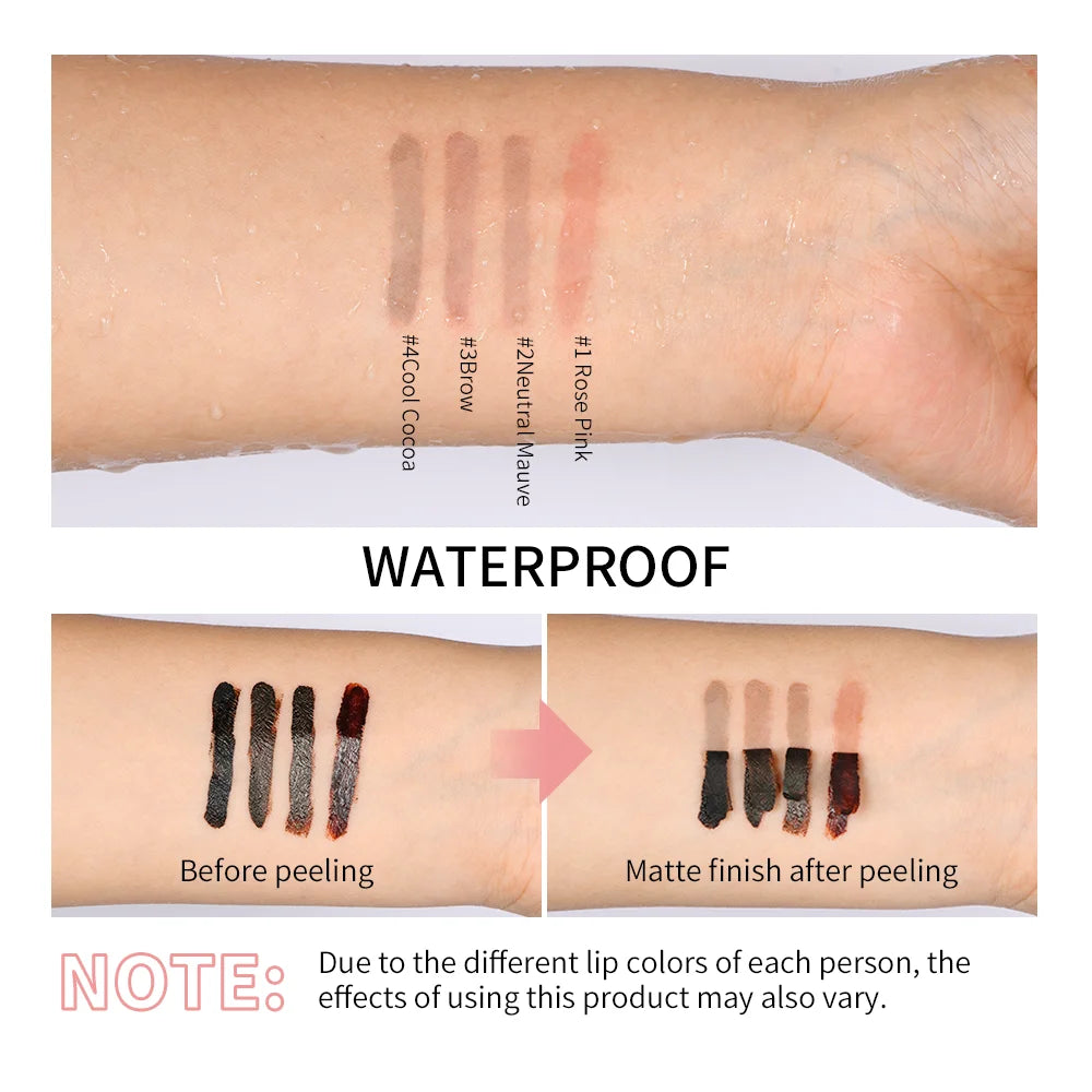 Waterproof Lip Liner Peel Off Tattoo Lipgloss Waterproof Long Lasting Matte Lip Tint Brown Contour Tear-off Lips Stain Cosmetic Peaceful Pleasures Health and Wellness