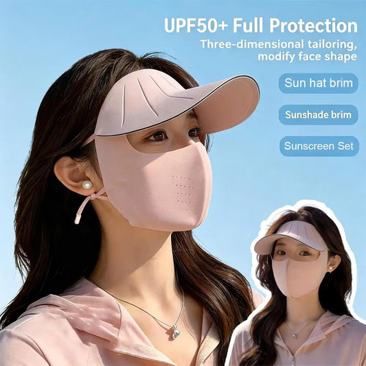UPF 50+ Sun Hat & Face Cover Set – Wide Brim UV Protection Sun Hat & Face Cover Peaceful Pleasures Health and Wellness