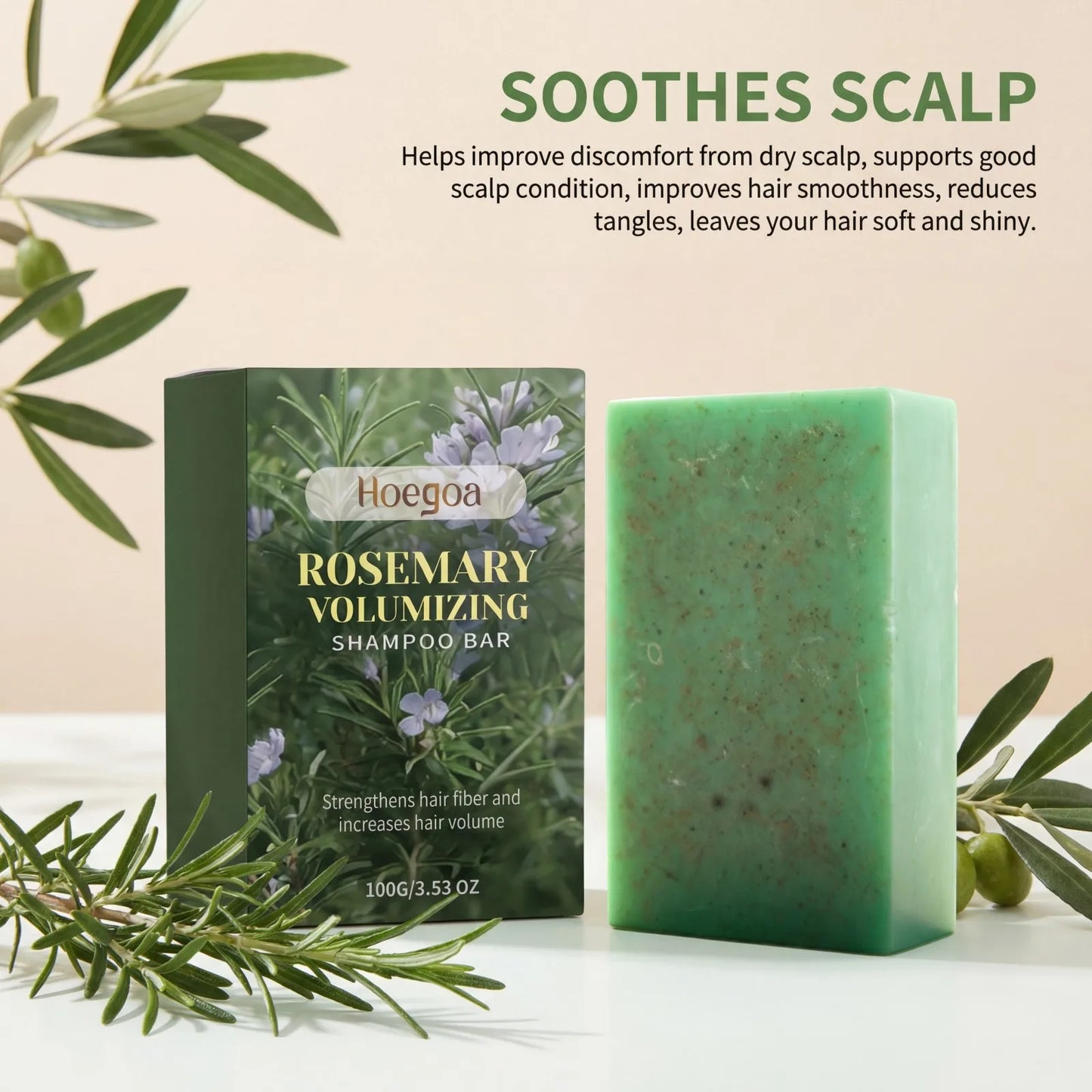 Rosemary Volumizing Shampoo Bar | Natural Oils & Frizz Control