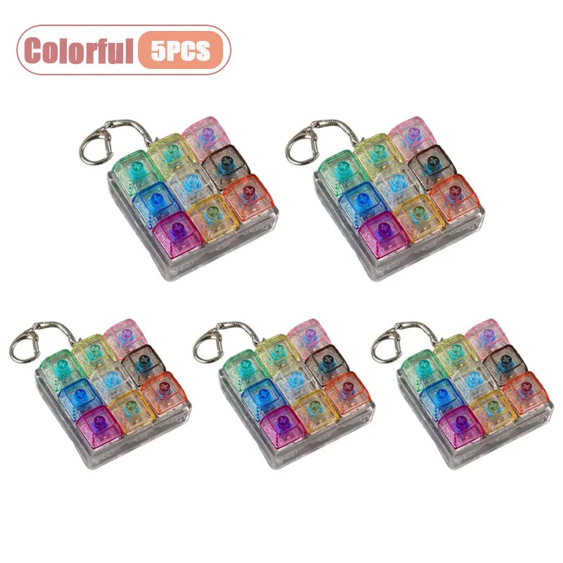 9-Key Mechanical Switch Tester Keychain Fidget Toy | 1–20 Pack
