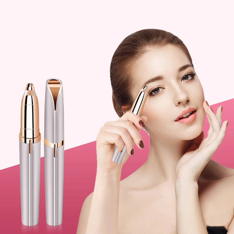 1pc Electric Eyebrow Trimming Tool For Beginners Automatic Electric Eyebrow Trimmer Nose Hair Shaving Brush Scraper Battery Ver Peaceful Pleasures Health and Wellness