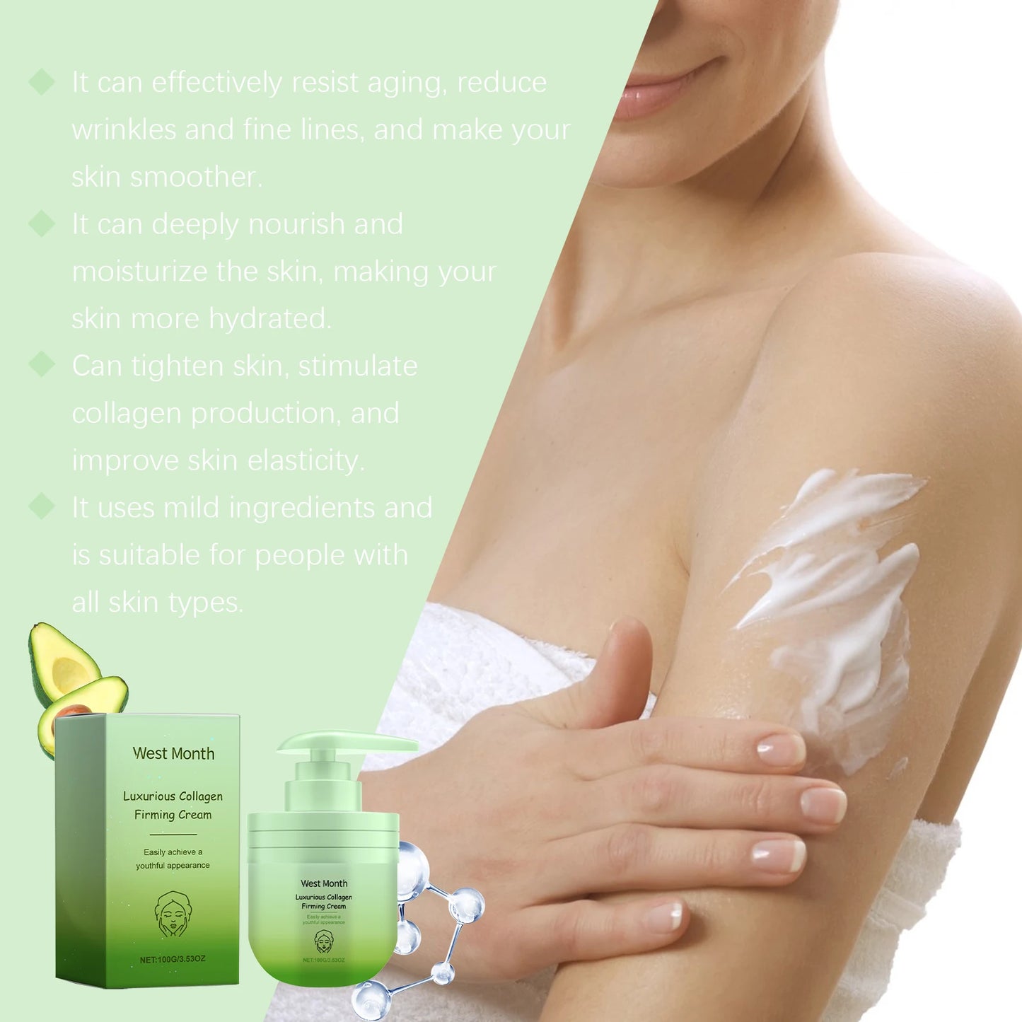 WEST MONTH Collagen Body Cream – Firm Skin & Reduce Fine Lines