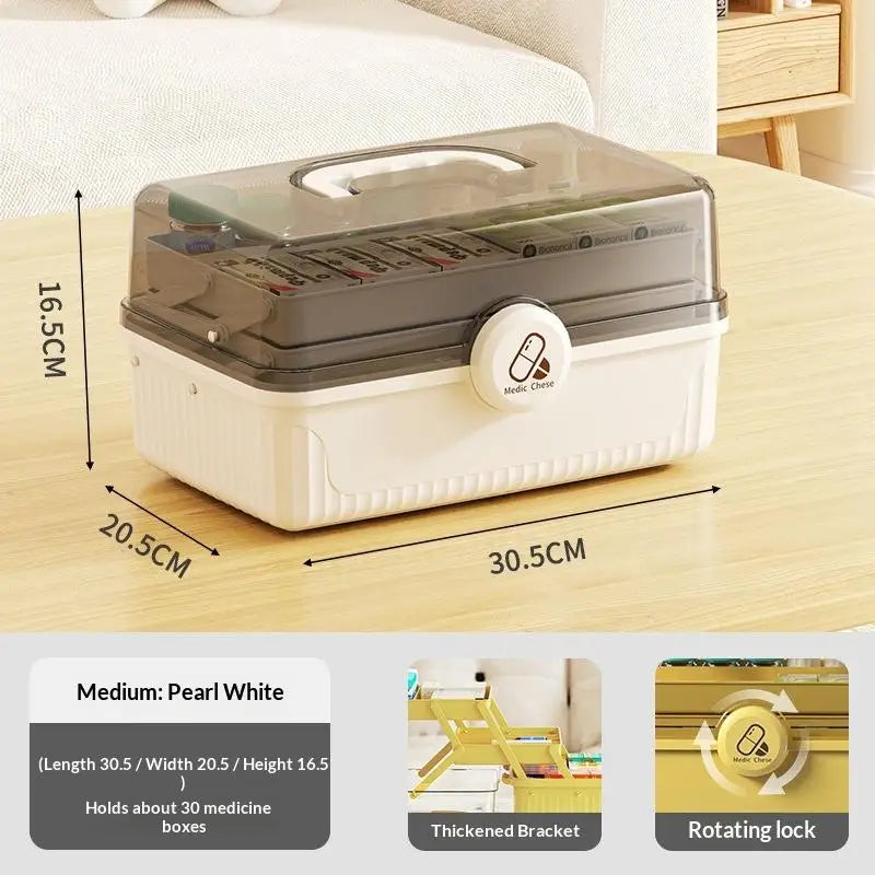 3-Tier Foldable Medicine Organizer | Portable First Aid Box