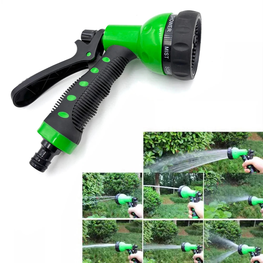 Garden Irrigation Water Hose Sprinkler Garden Hose with 8 Patterned Nozzles Car Cleaning Spring Pipe Plastic Hose Peaceful Pleasures Health and Wellness