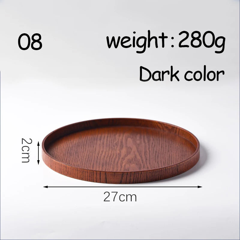 Oval Serving Trays Tableware Dessert Tea Saucer Coasters Coffee Coasters Wooden Plate Storage Food Display Home Hotel Decor Peaceful Pleasures Health and Wellness 08