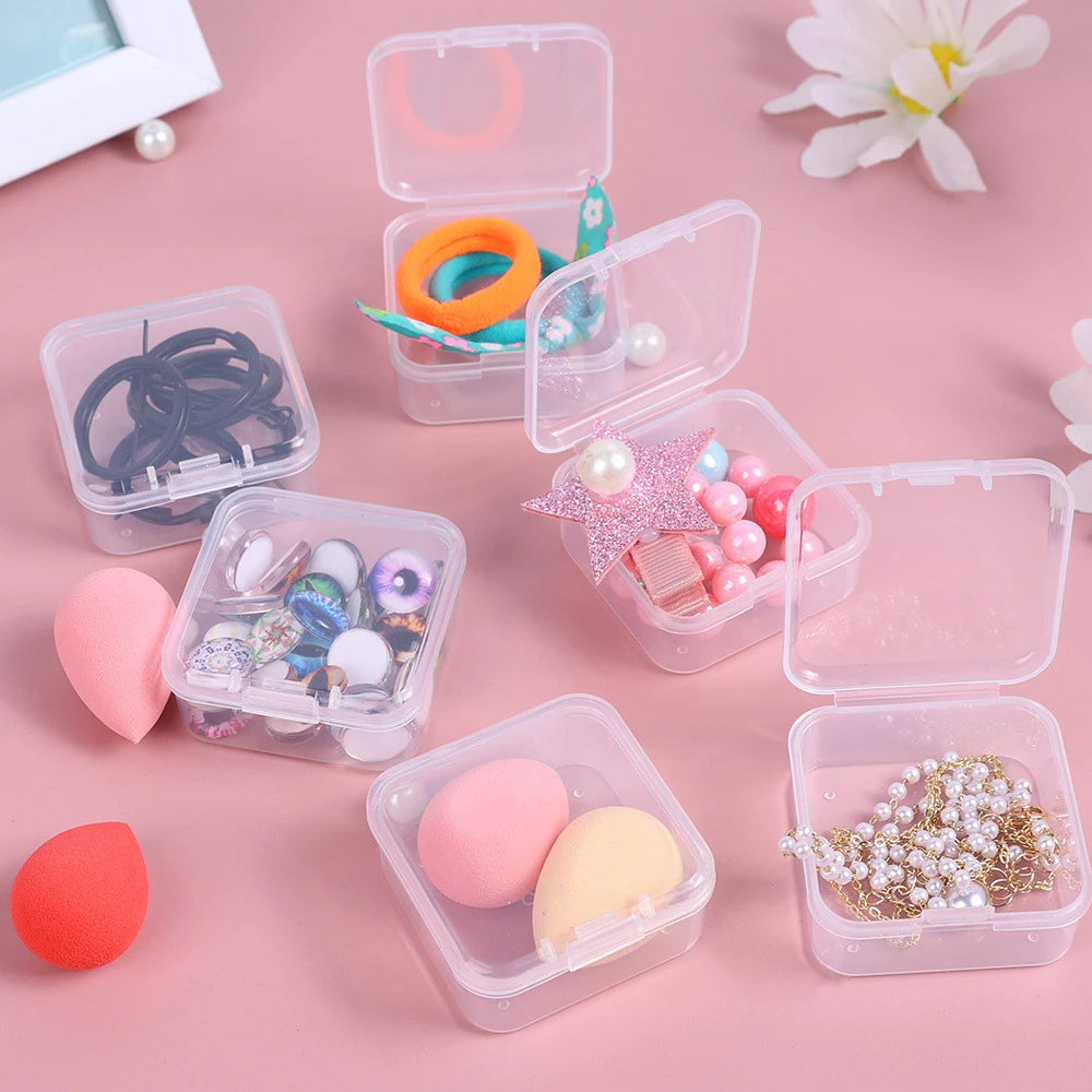 Organizer Box Small Beads Organizers and Storage Plastic Cases Mini Clear Storage Containers Boxes with Hinged Lid and Rectangl Peaceful Pleasures Health and Wellness