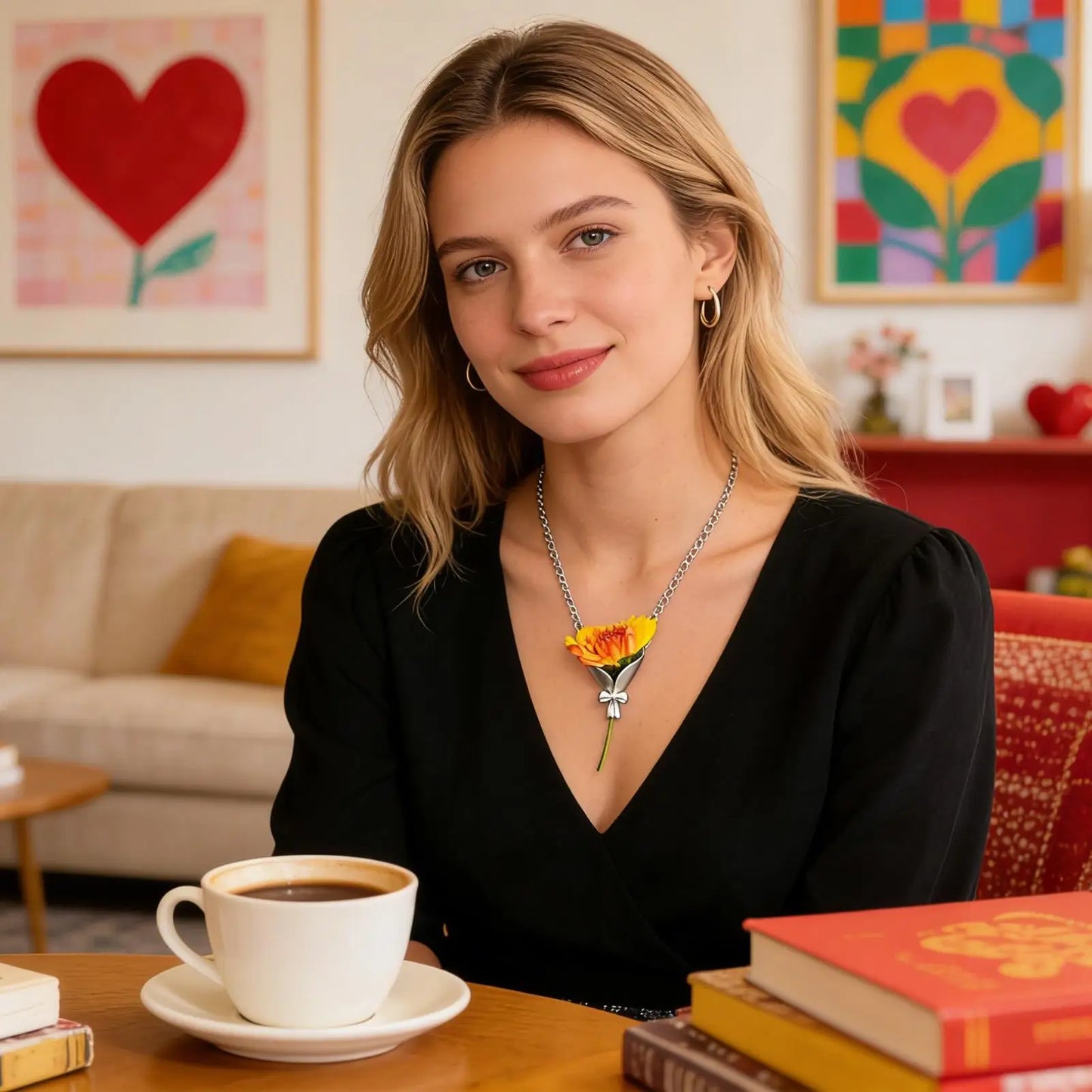 Wearable Flower Vase Pendant Necklace | Bouquet Clip Choker