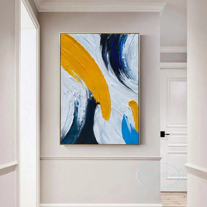 Hand-Painted Abstract Oil Painting | Large Canvas Wall Art Abstract Canvas Painting Peaceful Pleasures Health and Wellness