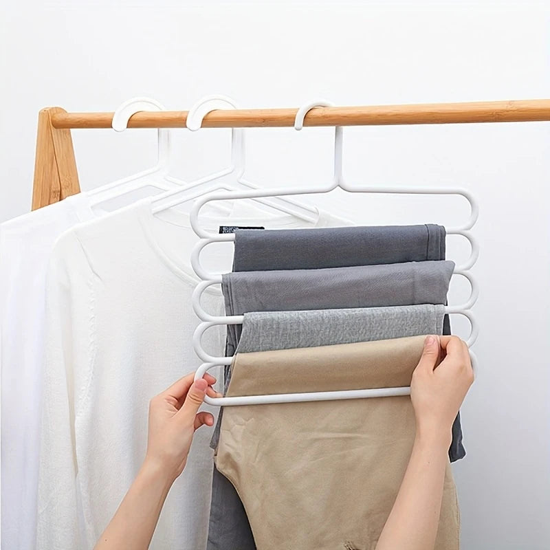 5-Layer Pants Organizer | Space Saving Closet Hanger for Clothes
