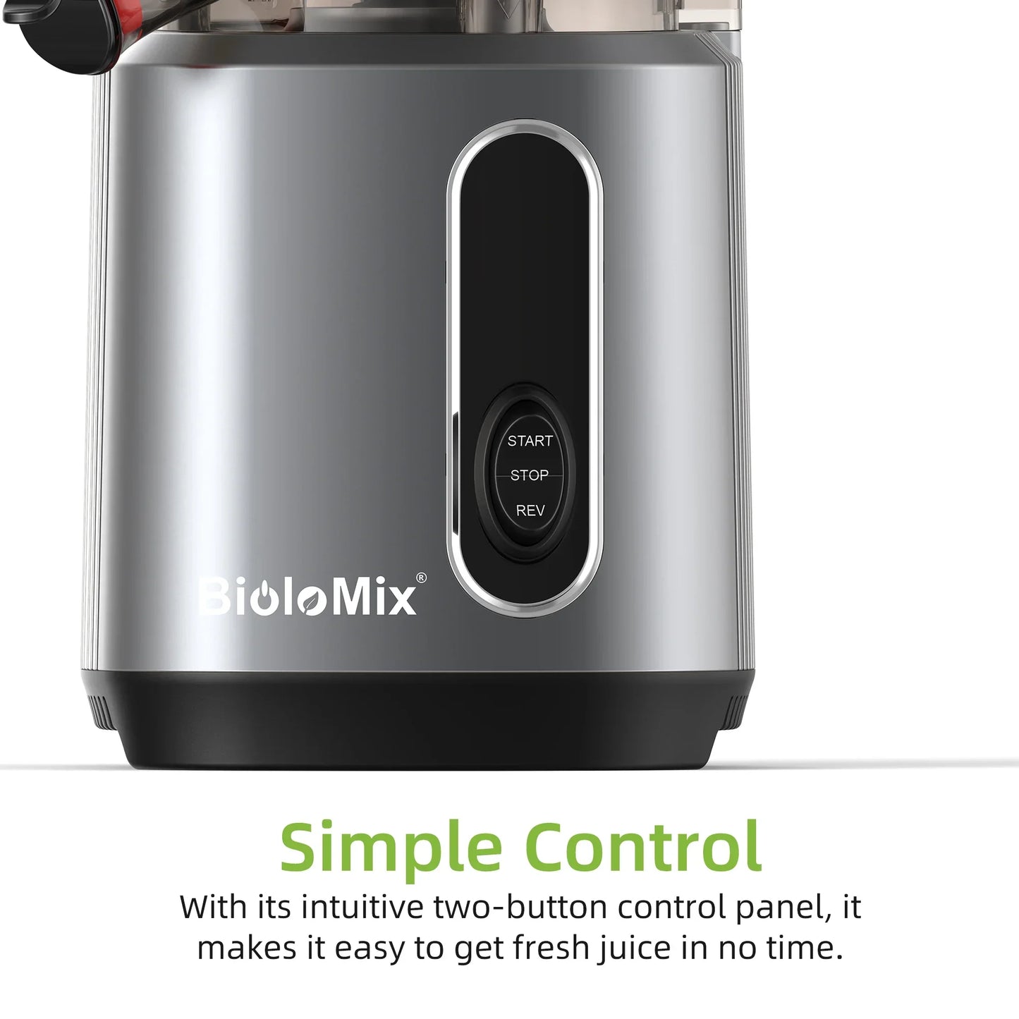 BioloMix Cold Press Juicer – 75mm Feed Chute, 200W, Quiet Motor Juicer BioloMix
