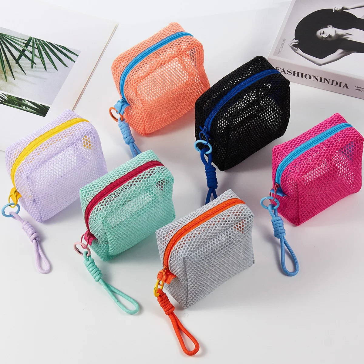 Dopamine Mesh Makeup Bag – Large Travel Organizer Pouch