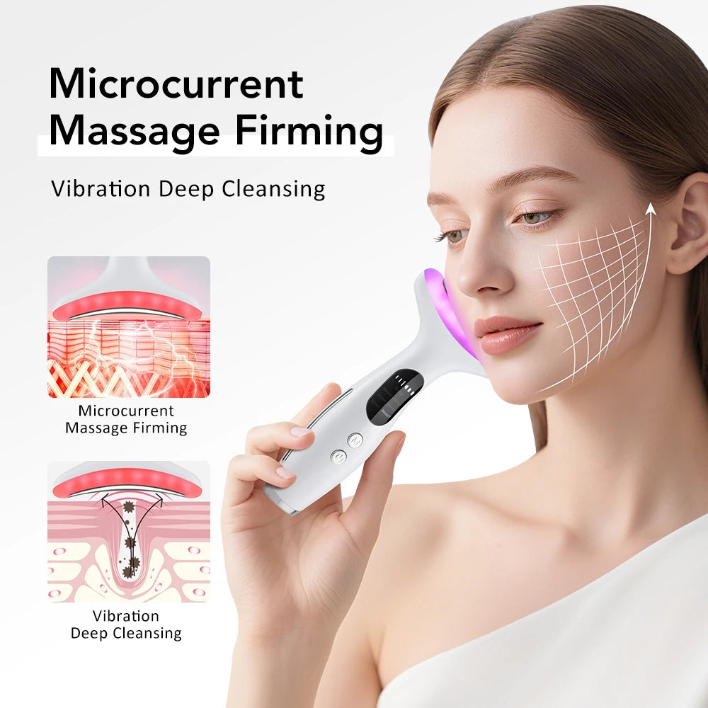 7in1 Neck Face Beauty Device Photon Neck Face Lifting Massager Reduce Double Chin Skin Tightening Facial Massager Skincare Tool Peaceful Pleasures Health and Wellness