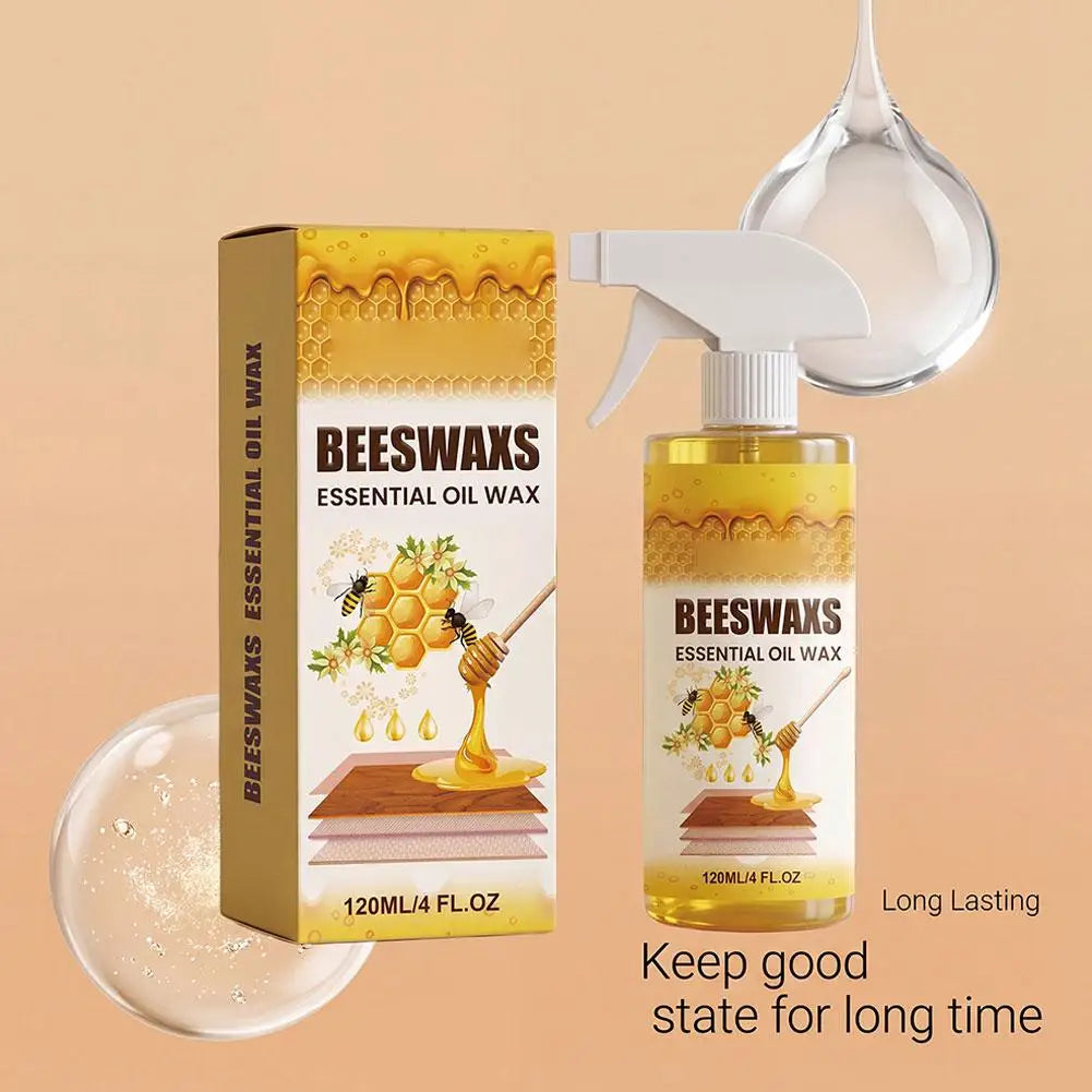 Wood Polishing Beeswax Spray Wooden Furniture Care Renew Shine Waterproof Anti-Crack No Residue Easy Apply Home Care Supplies Peaceful Pleasures Health and Wellness