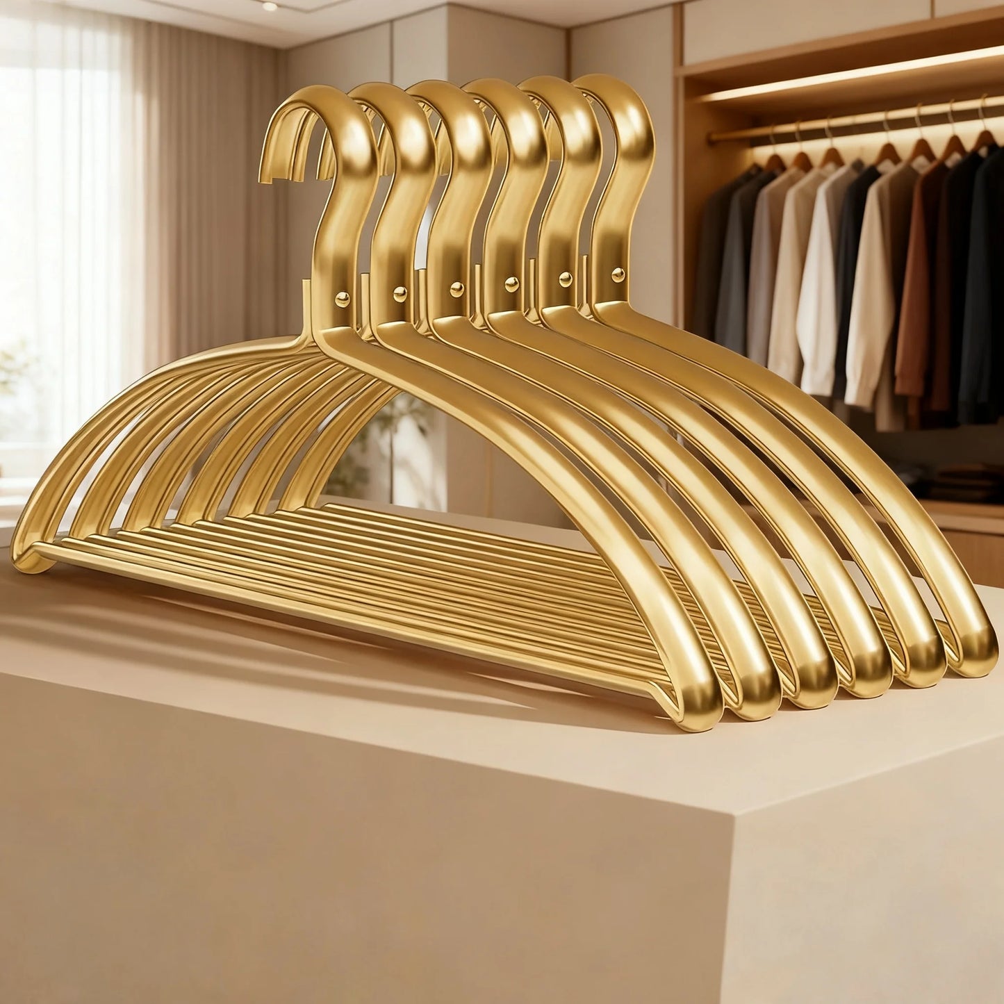 Gold Metal Clothes Hangers 5/10 Pack – Heavy Duty Suit Hangers