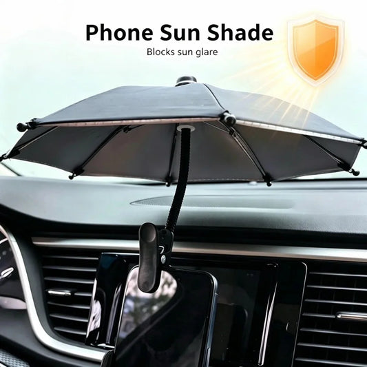 Mini Phone Sunshade Umbrella Sun Glare Shade Adjustable Phone Sunshade with Clip for Motorcycle Bike Outdoor Riding Navigation Peaceful Pleasures Health and Wellness