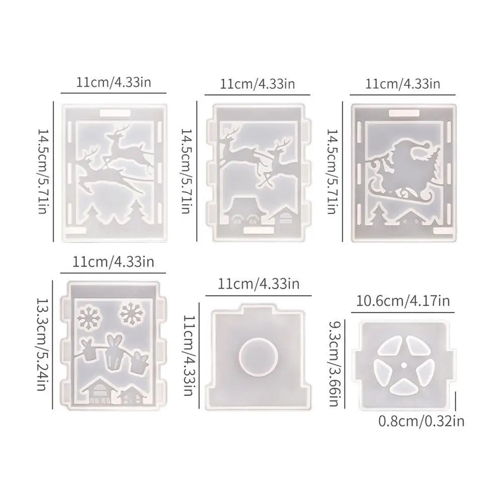 Christmas Molds For Resin 6-Piece Silicone Epoxy Resin Casting Mold For Craft Reusable Mould Craft Supplies For Wax Plaster Peaceful Pleasures Health and Wellness 01 China Mainland