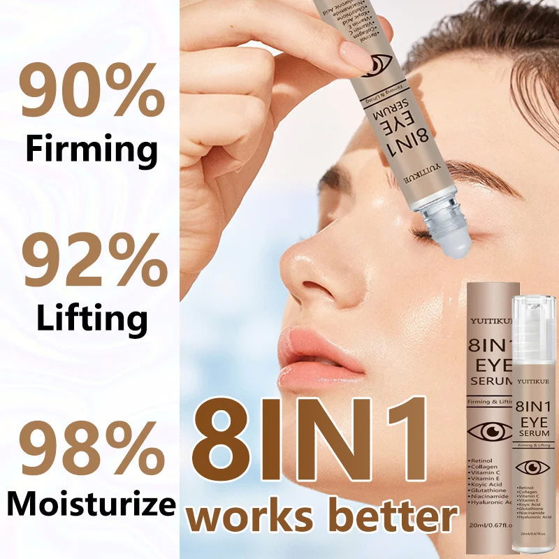 YUITIKUE 8-in-1 Eye Serum | Firming & Lifting Formula With Retinol, Collagen, Vitamin C & Hyaluronic Acid 20ml Peaceful Pleasures Health and Wellness