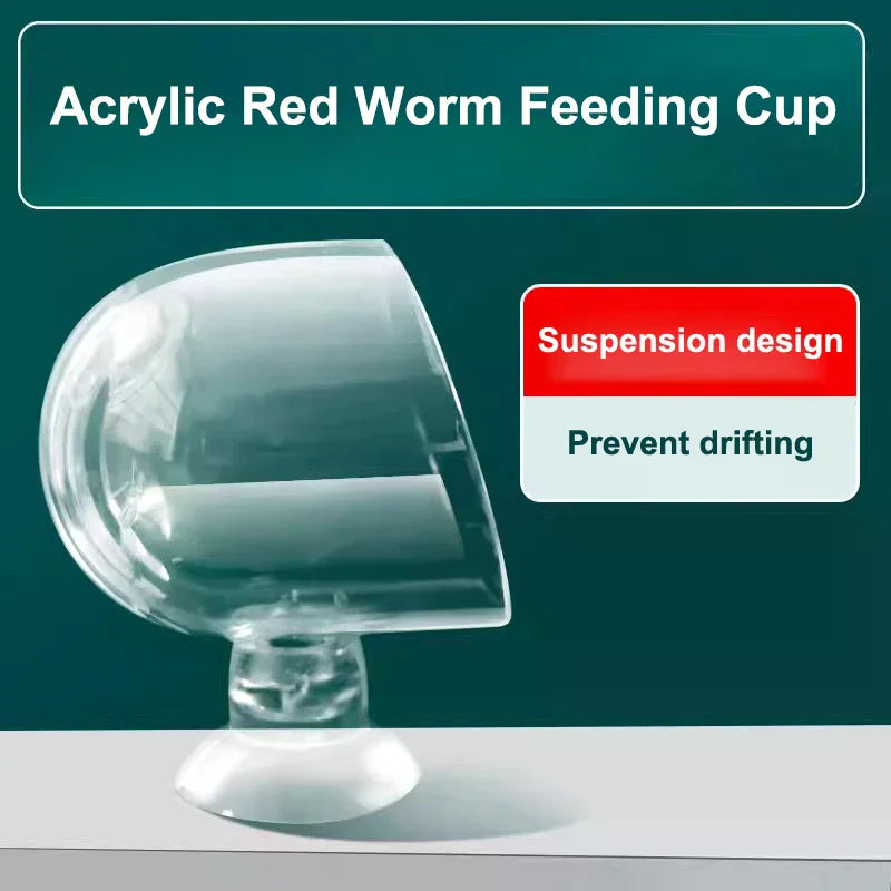 Acrylic Aquarium Plant Cup & Fish Feeding Container | Suction