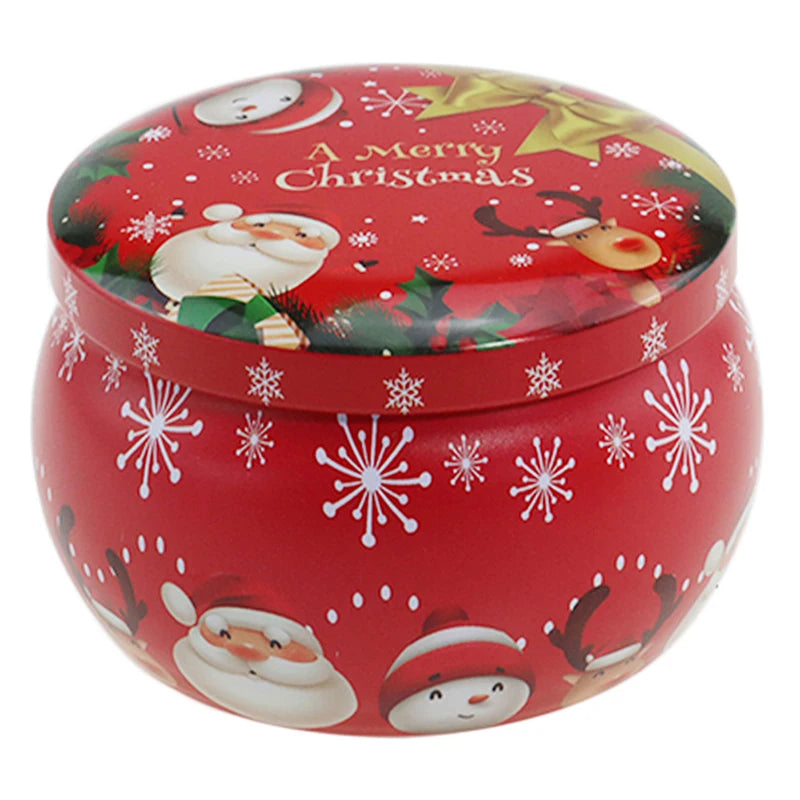 Christmas Scented Candle Tin Jar | Portable Soy Wax Gift