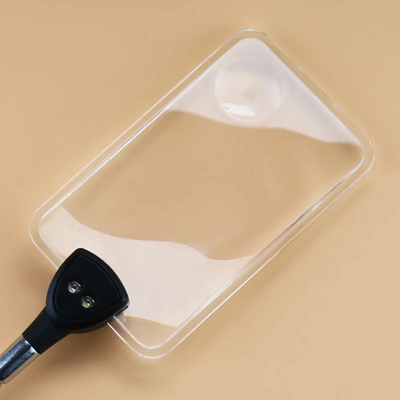Rectangular Magnifying Glass with Led Light Table Clip Dual-Use for Reading, Desktop Clip Type Magnifying Glass Peaceful Pleasures Health and Wellness