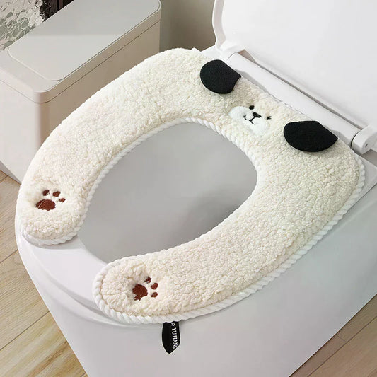 Thickened Plush Toilet Seat Cover – Warm Cushion for Bathroom Toilet Seat Cover Oasis Select