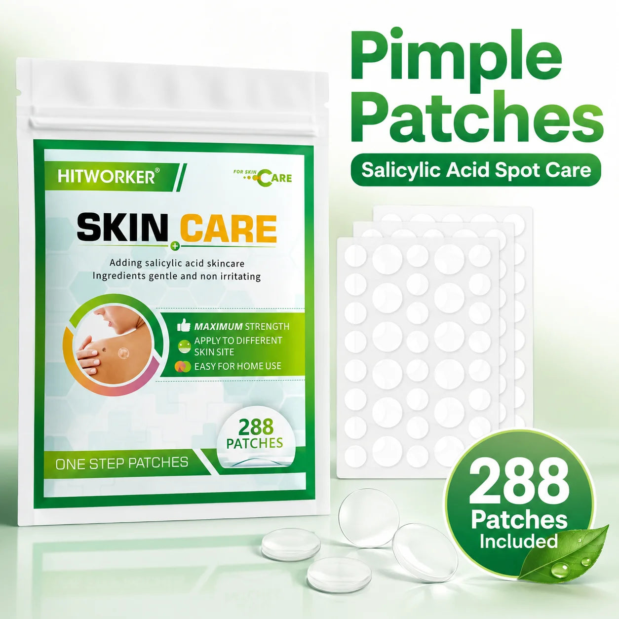 288-Pc Hydrocolloid Acne Patches – Alcohol-Free Blemish Stickers