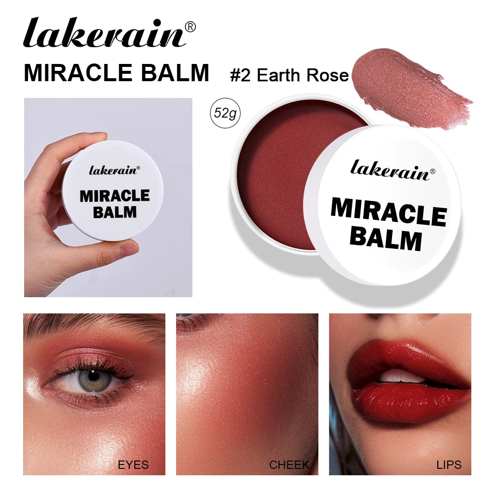 3 In 1 Solid Pearl Blush Cream Monochrome Woman Blush Paste Cheek Ulti-purpose For Eyes Lips Makeup Blush Stick Korean Cosmetics Peaceful Pleasures Health and Wellness 02 Earth Rose