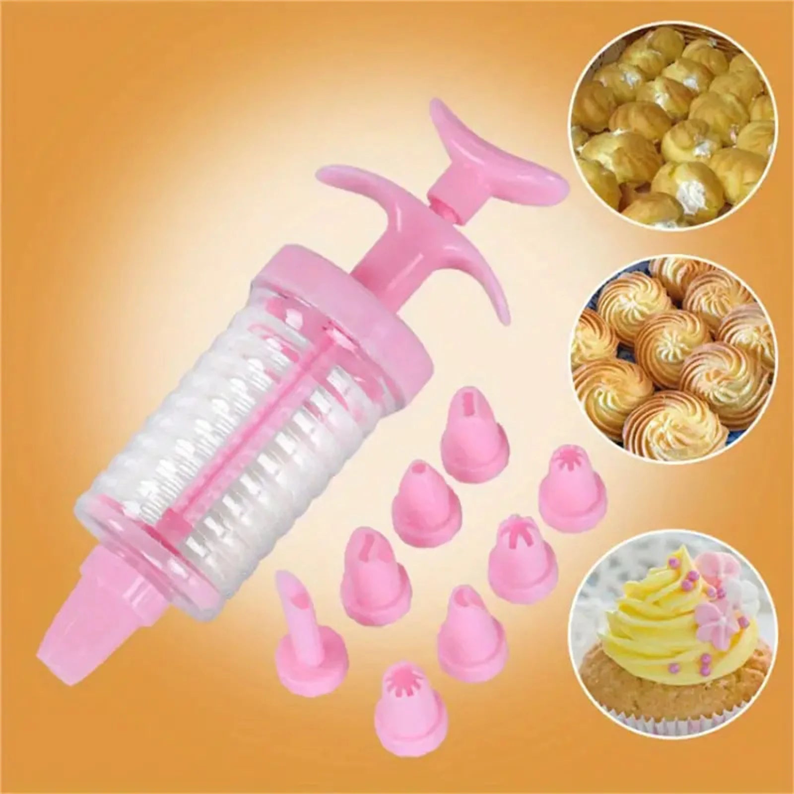 8Pcs Plastic Piping Nozzles Set For Cake Cookie Cream Puff Decorating With 8 Different Designs Food Grade PP Material Peaceful Pleasures Health and Wellness