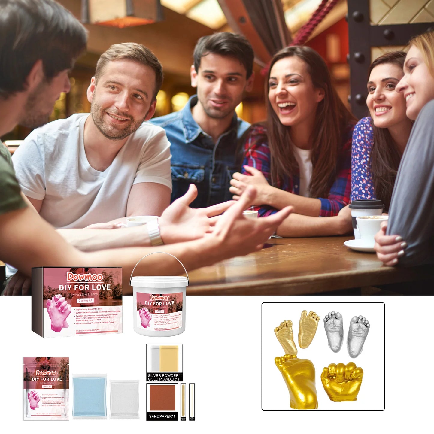 DIY Couple Hand Casting Kit | Gypsum Clone Mold Gift Set