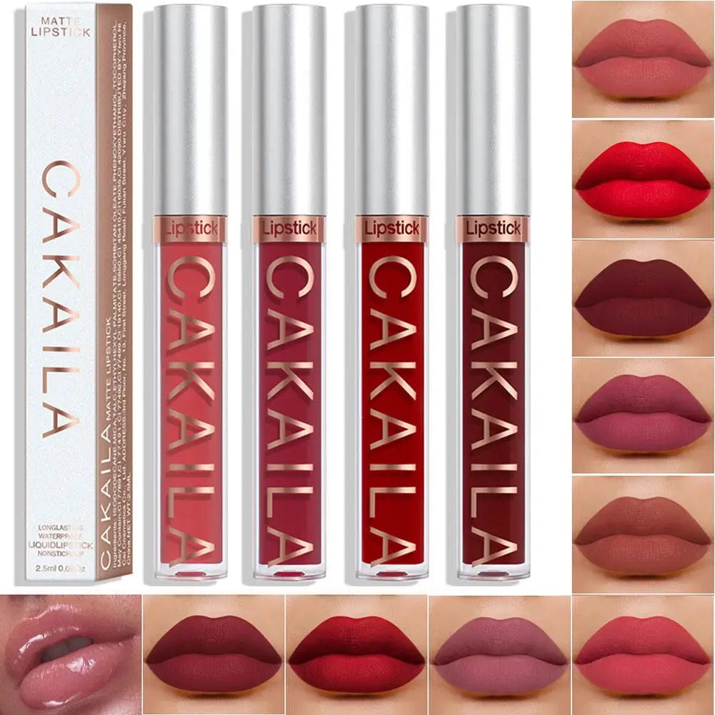 CAKAILA Velvet Matte Liquid Lipstick – Long-Lasting Waterproof Nude & Red Lip Gloss | 18 Colors 2.5ml Peaceful Pleasures Health and Wellness