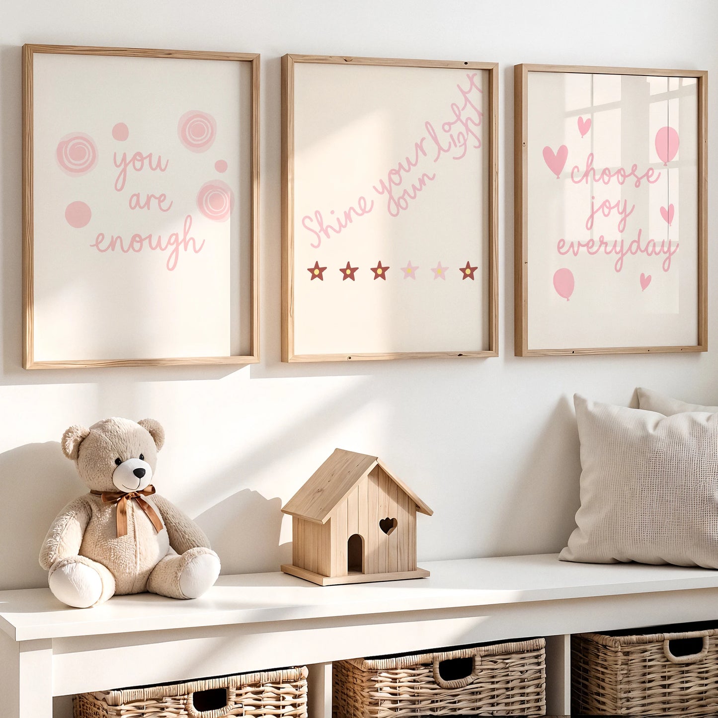 3-Piece Minimalist Motivational Quote Canvas Wall Art Set