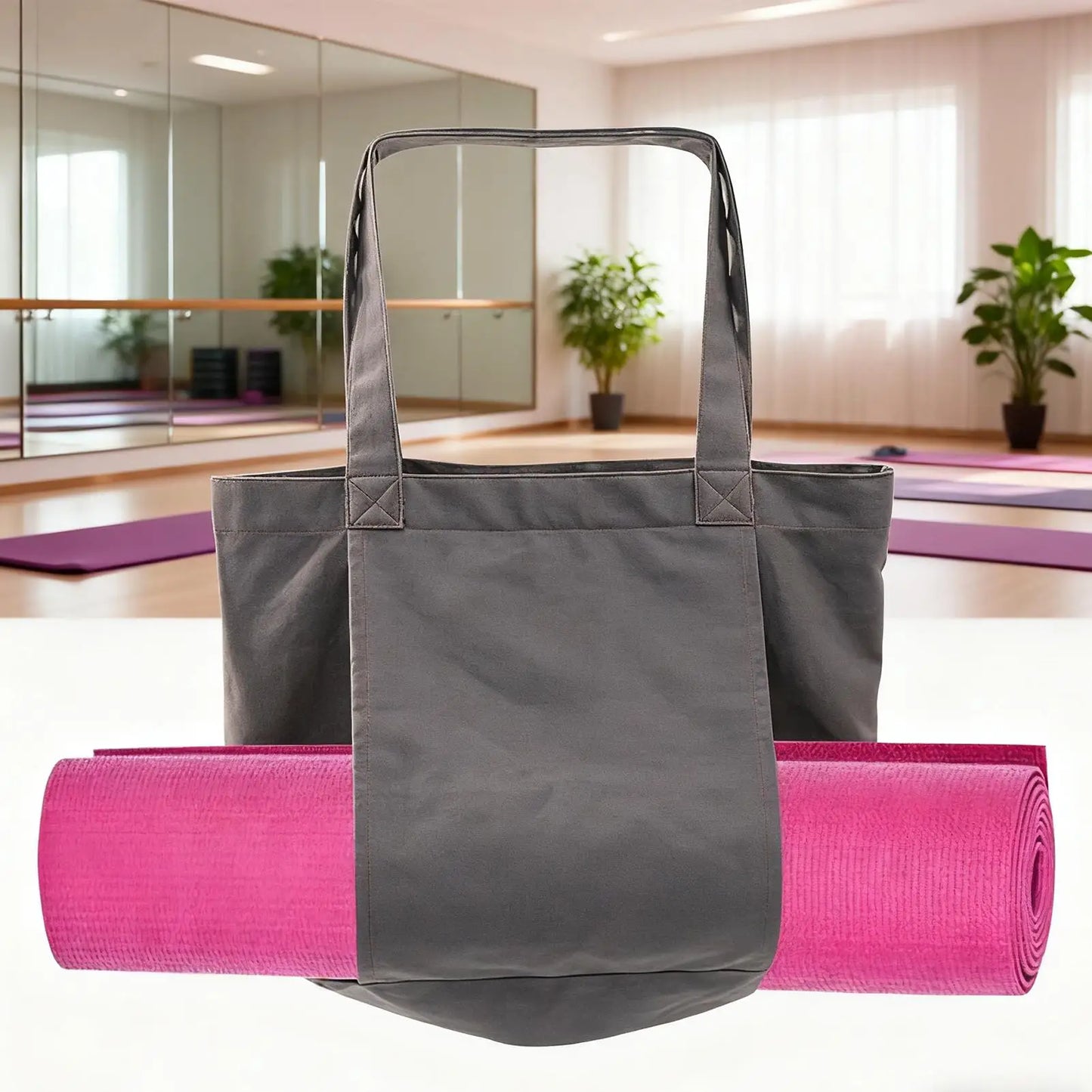 Canvas Yoga Mat Bag | Adjustable Strap Tote for Gym & Travel