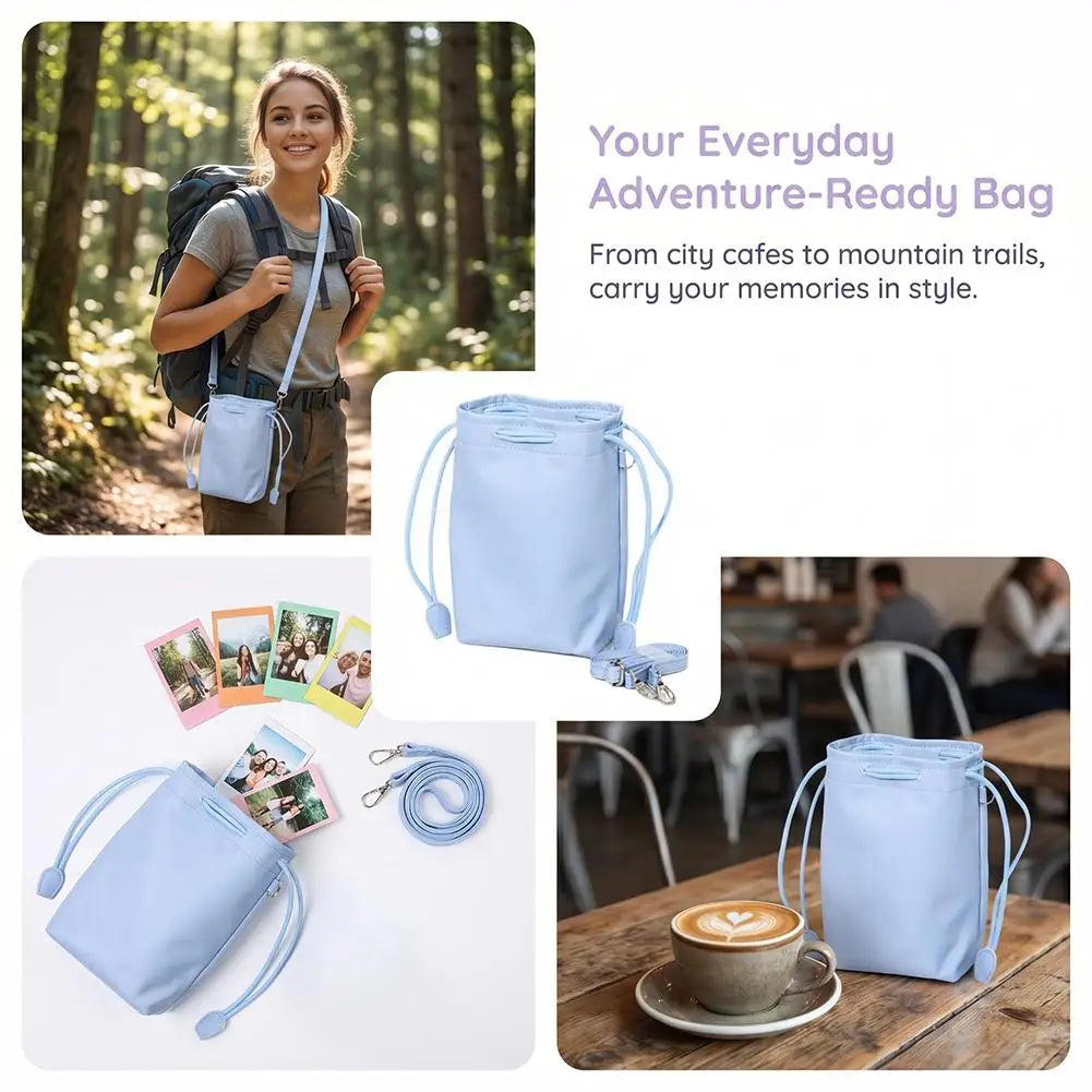 Instax Mini 13 PU Leather Drawstring Camera Bag & Case