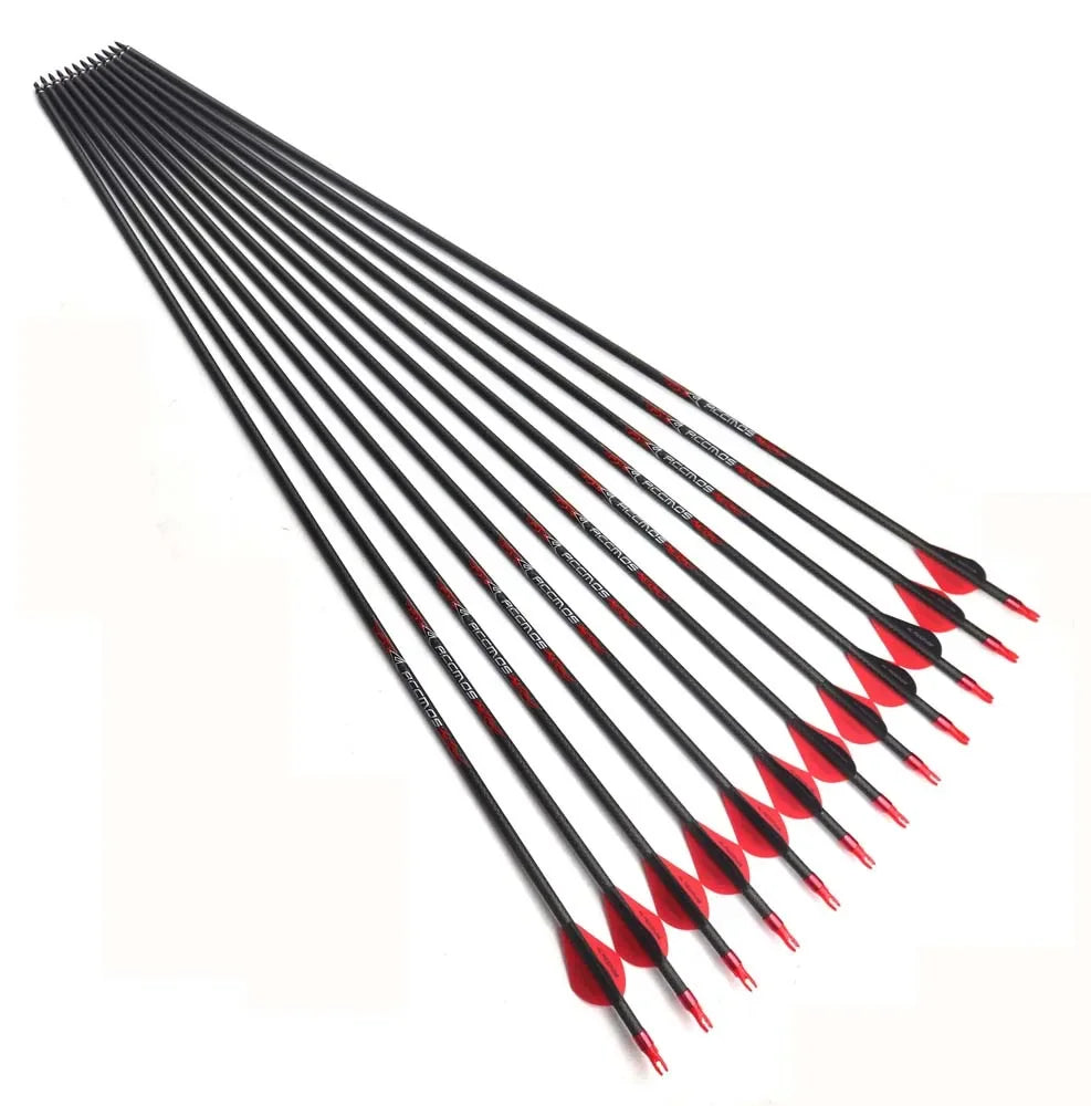 6 12ps ID6 3K Carbon Arrow Spine 200 250 300 350 400 500 600 Weave