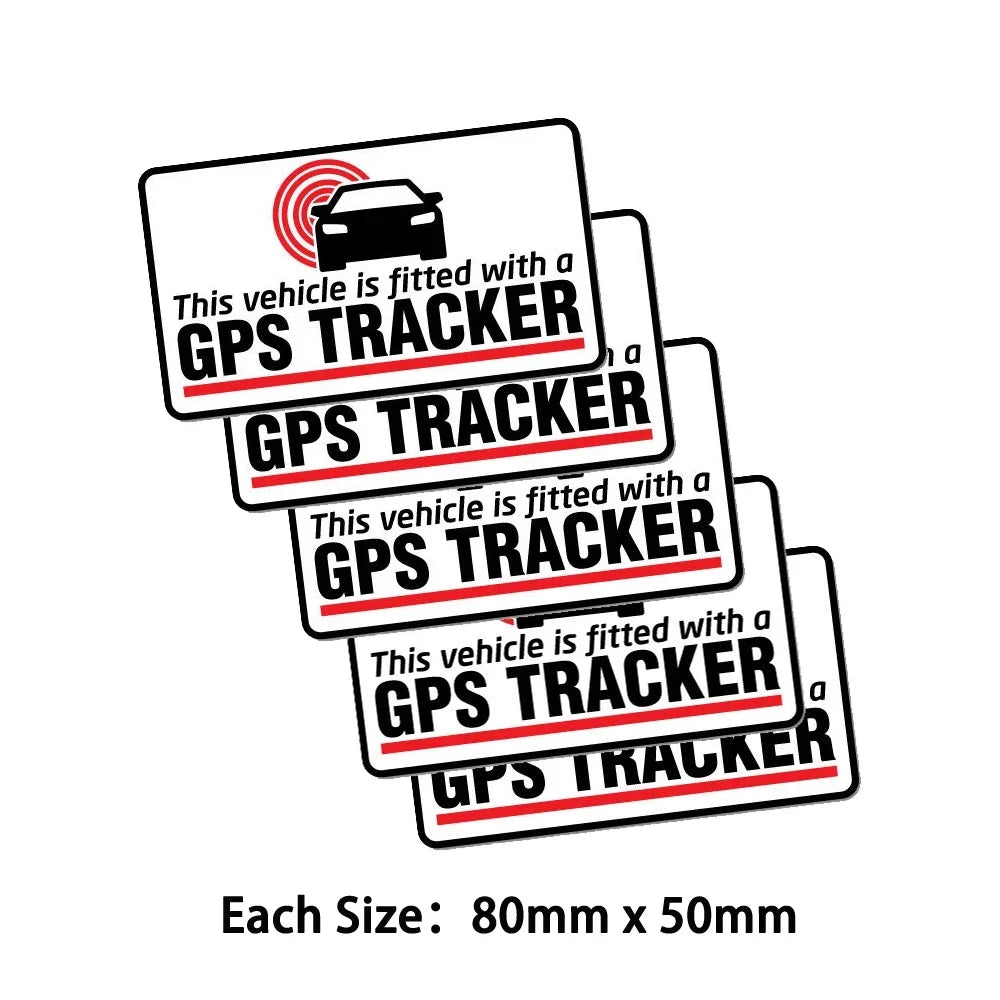 Pack of 5 80mmx50mm GPS Tracker Fitted Warning Sticker Decal Safety Sign Car Vinyl Peaceful Pleasures Health and Wellness