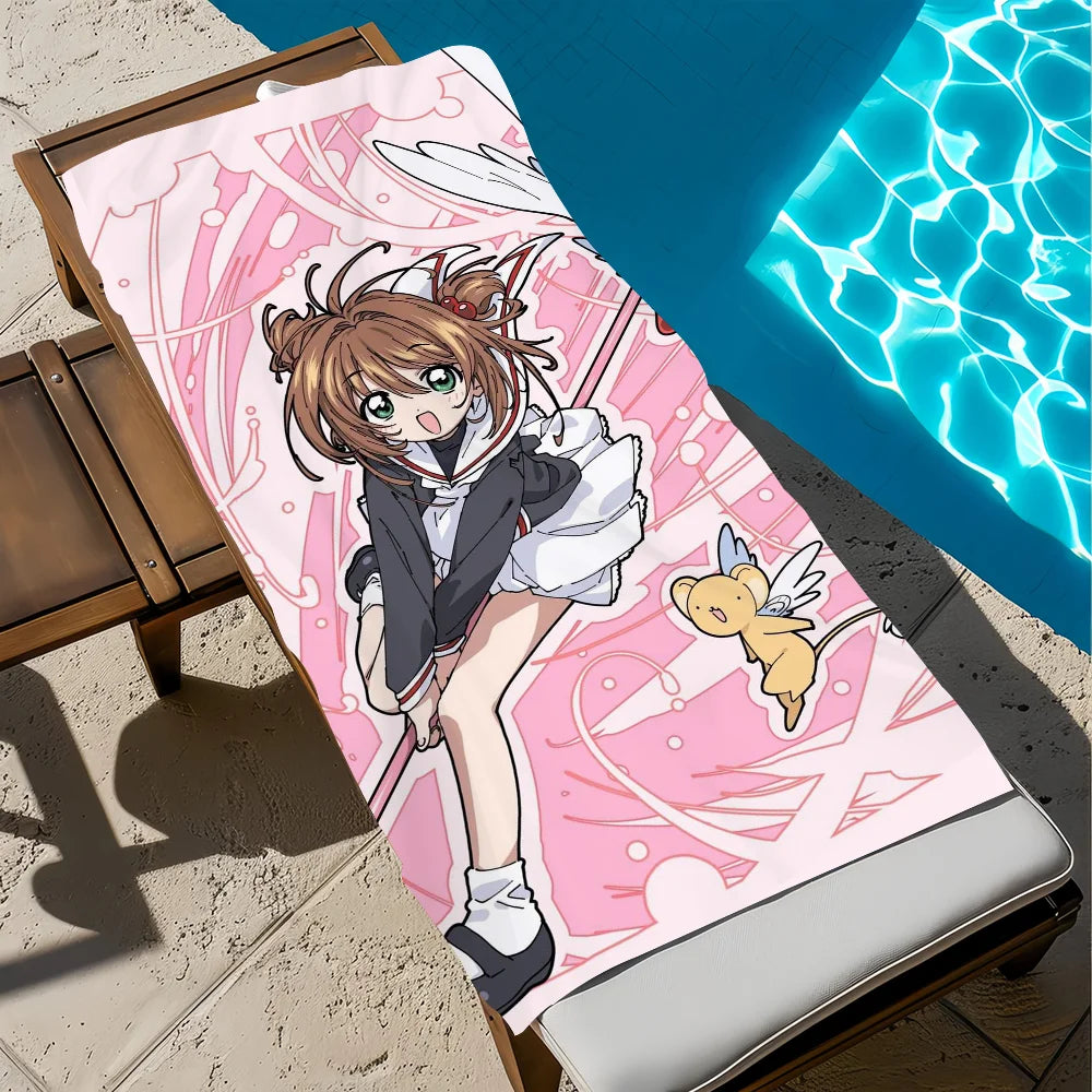 Card Captor Sakura Anime Quick-Dry Beach Towel | Soft & Absorbent Anime Beach Towel Peaceful Pleasures Health and Wellness z4 STJ150x260CM