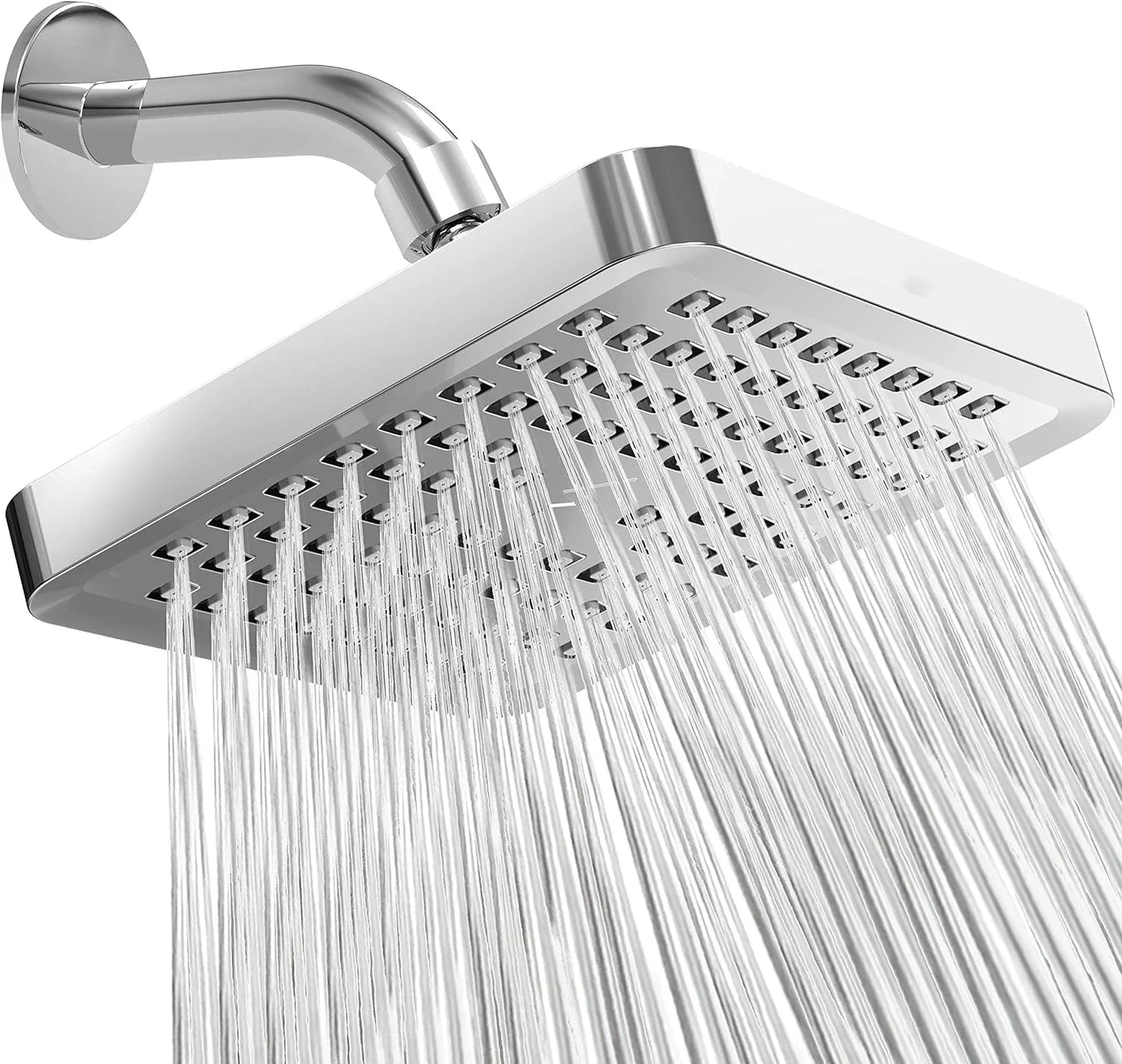 6-Inch High Pressure Rainfall Shower Head with Arm – Chrome