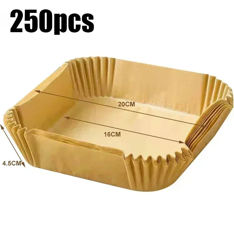 Air Fryer Parchment Liners – Round, Square & Rectangle, 50–100 Pk